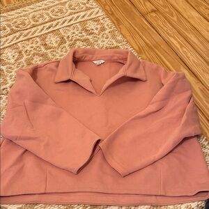 Banana Republic Peach-Orange Knit Crewneck Sweater